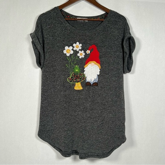 Cactus + Pearl Gray Gnome Knit Top - Picture 1 of 9